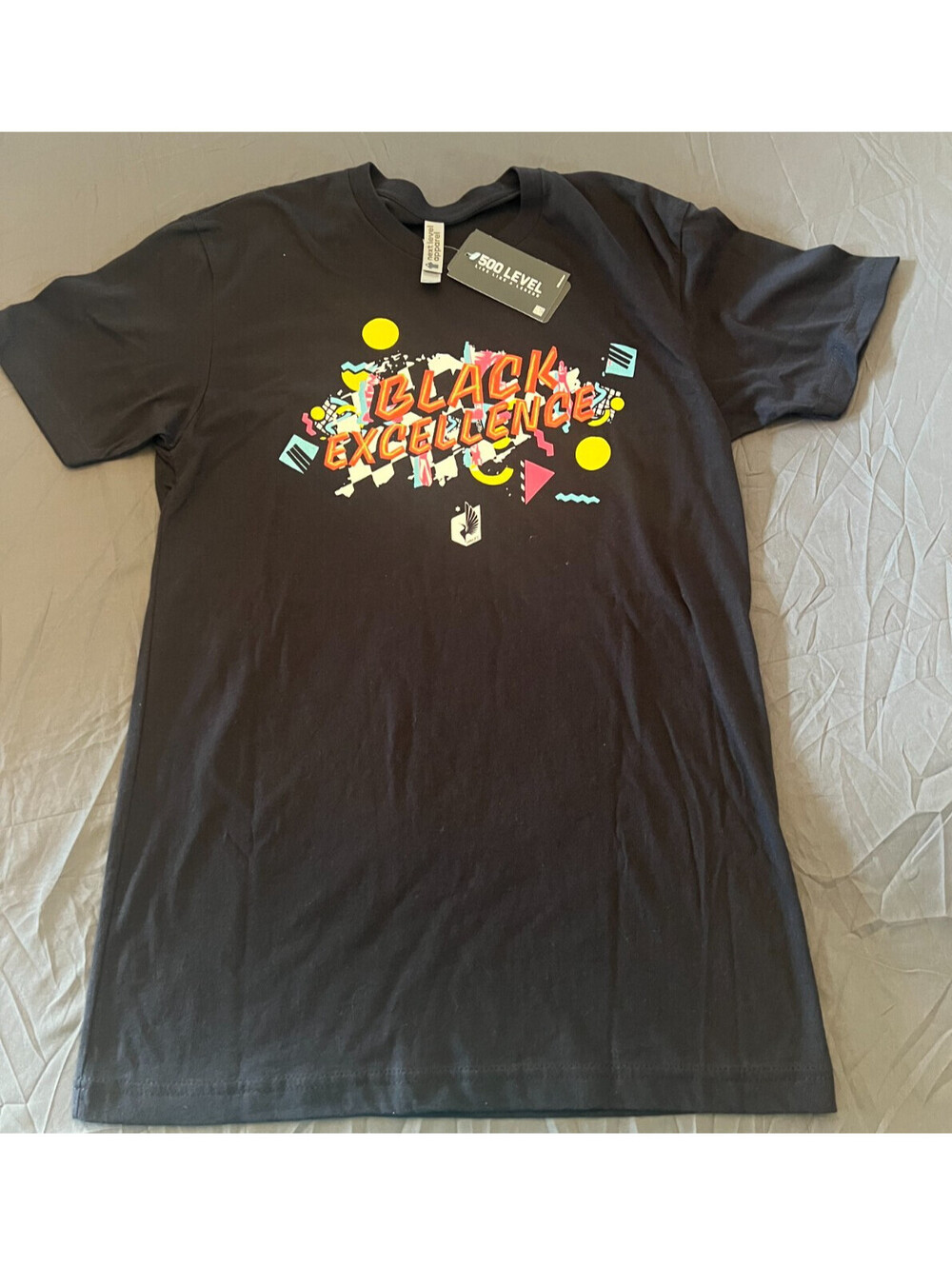 Next Level Apparel Men's "Black Excellence" Graphic T-Shirt Size Small